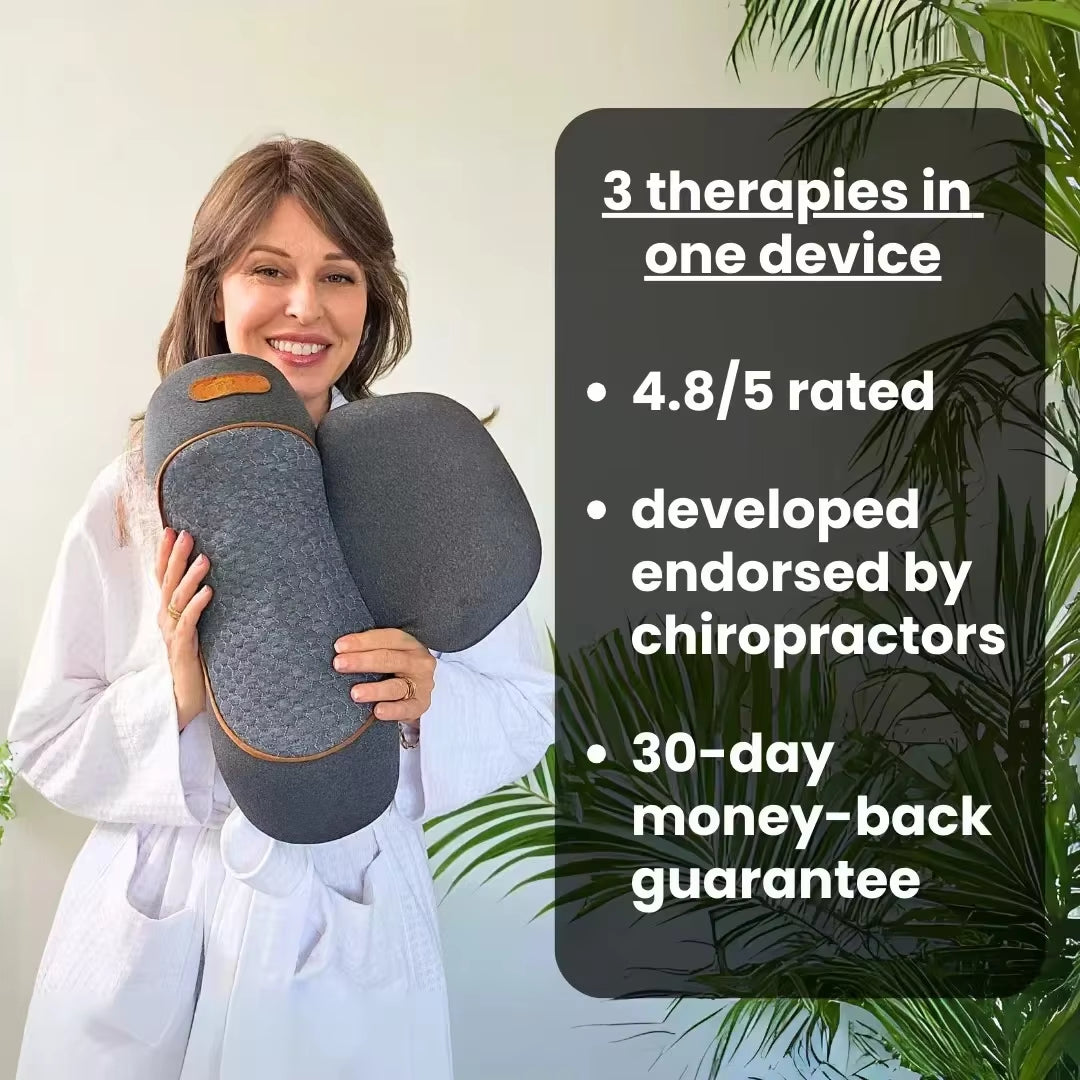 3-In-1 Neck Massager Cervical Pillow Hot Compress Vibration Massage Neck Traction Relax Pillow Spine Support Massager